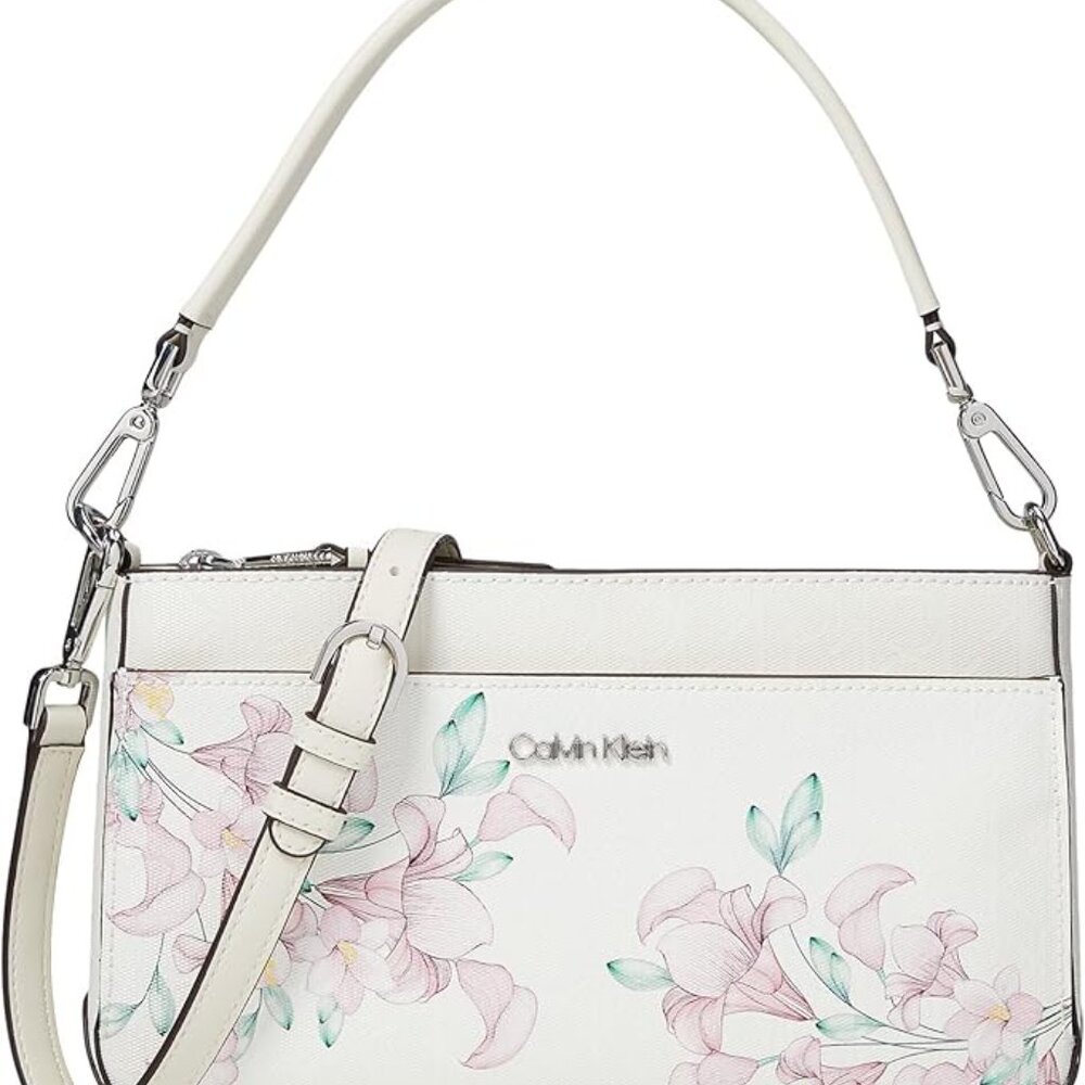 CALVIN KLEIN LUCY SHOULDER BAG WHITE FLORAL